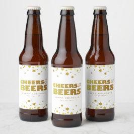 Proost en bieren | Fun Christmas Wit & Goud Bier Etiket