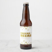 Proost en bieren | Fun Christmas Wit & Goud Bier Etiket (Voorkant)