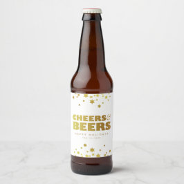 Proost en bieren | Fun Christmas Wit & Goud Bier Etiket
