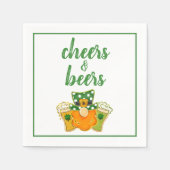 Proost en bieren Leprechaun St Patrick's Day Party Servet (Voorkant)