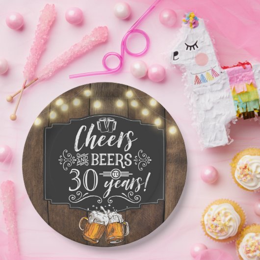 Proost en bieren Verjaardagsfeestje Papieren Borde Papieren Bordje (Feest)