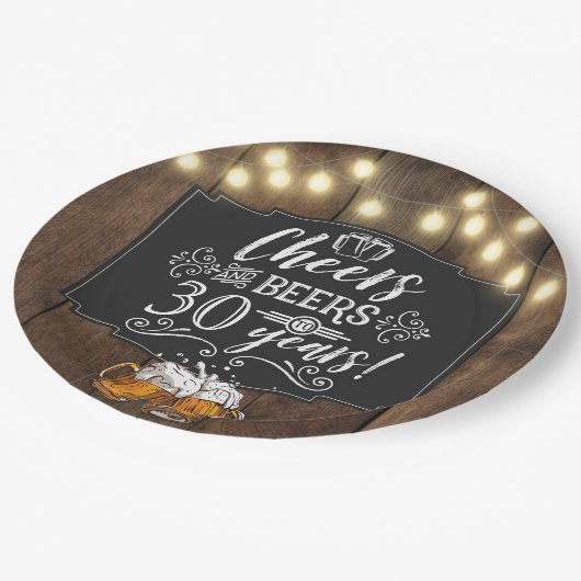 Proost en bieren Verjaardagsfeestje Papieren Borde Papieren Bordje (Gekanteld)