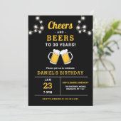Proost en biertjes 30 jaar verjaardagsfeestje kaart (Staand voorkant)