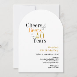 Proost en biertjes 40 jaar minimalistisch feest kaart