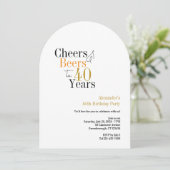 Proost en biertjes 40 jaar minimalistisch feest kaart (Staand voorkant)