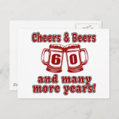 Proost en biertjes 60 verjaardag Design Briefkaart (Voorkant / Achterkant)