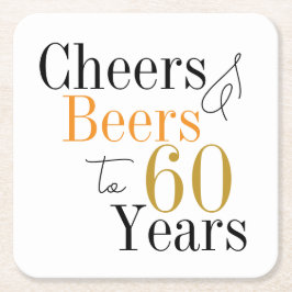 Proost en biertjes 60ste verjaardag kartonnen onderzetters
