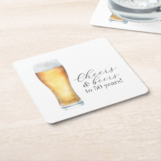 Proost en biertjes Casual 50ste verjaardag Kartonnen Onderzetters (Schuin)