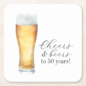 Proost en biertjes Casual 50ste verjaardag Kartonnen Onderzetters (Voorkant)