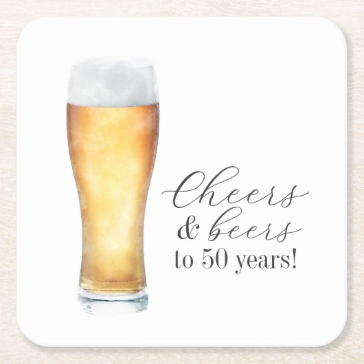 Proost en biertjes Casual 50ste verjaardag Kartonnen Onderzetters (Voorkant)