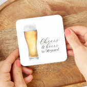 Proost en biertjes Casual 50ste verjaardag Kartonnen Onderzetters