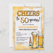 Proost en biertjes glas volwassen verjaardag kaart (Voorkant)