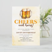 Proost en biertjes glazen verjaardagsfeestje uitno kaart (Staand voorkant)