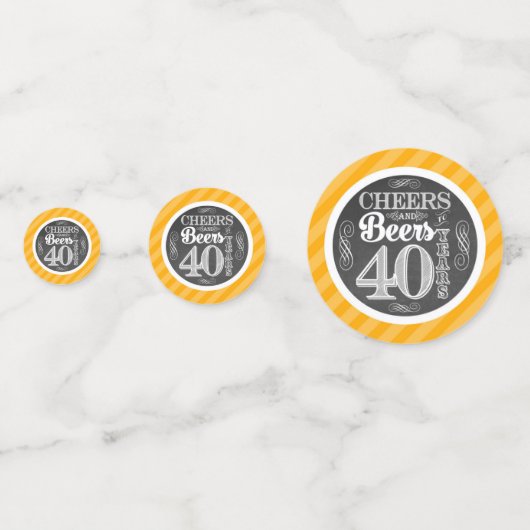 Proost en biertjes op 40 Years Table Confetti (Voorkanten)