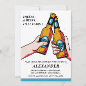 Proost en biertjes Rustieke Mannen Blauw 51ste ver Kaart (Voorkant)