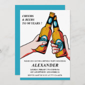 Proost en biertjes Rustieke Mannen Blauw 98ste ver Kaart (Voorkant / Achterkant)