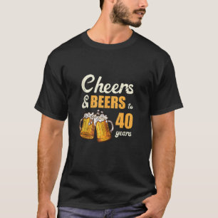 Proost en biertjes tot 40 jaar Grappig 40e verjaar T-shirt