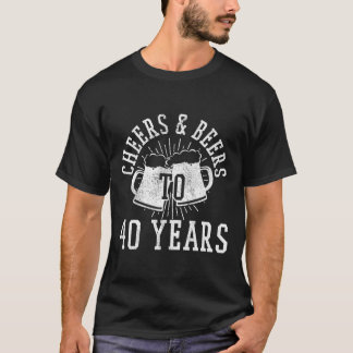 Proost en biertjes tot 40 jaar Grappig 40ste verja T-shirt
