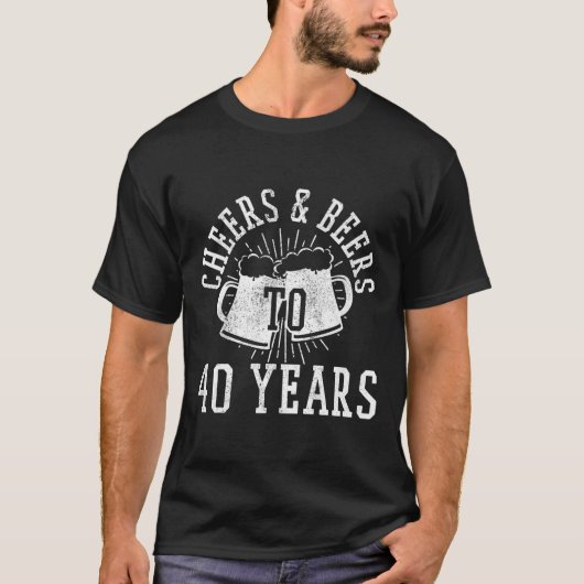 Proost en biertjes tot 40 jaar Grappig 40ste verja T-shirt (Voorkant)