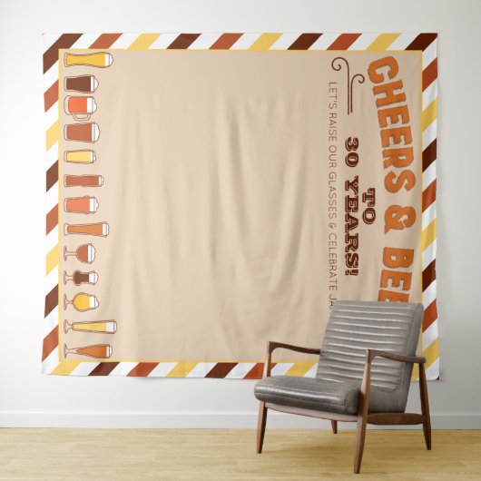 Proost en biertjes Verjaardag Achtergrond Foto Boo Wandkleed (In Situ (horizontaal))