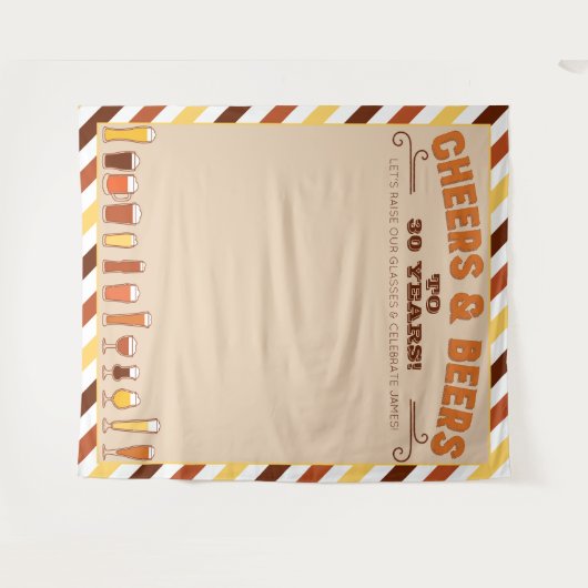 Proost en biertjes Verjaardag Achtergrond Foto Boo Wandkleed (Voorkant (horizontaal))