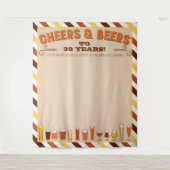 Proost en biertjes Verjaardag Achtergrond Foto Boo Wandkleed (Voorkant)