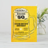 Proost en biertjes verjaardagsuitnodiging. Willeke Kaart (Staand voorkant)