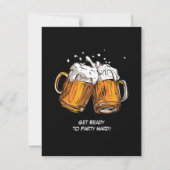 Proost en biertjes Volwassen Alle Leeftijd Retro Kaart (Achterkant)