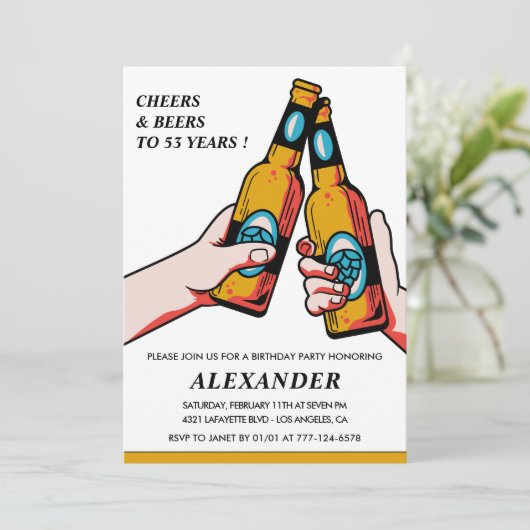 Proost en biertjes Volwassen Mannen 53ste verjaard Kaart (Staand voorkant)