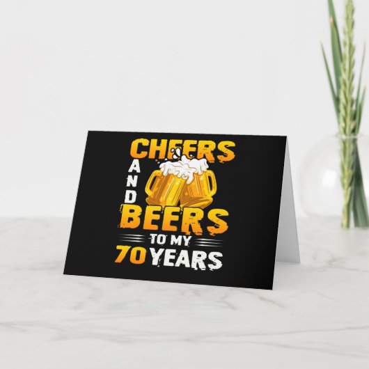 Proost en biertjes voor mijn 70 jaar 70e verjaarda kaart (Voorkant)