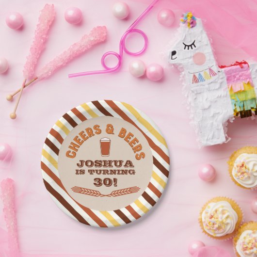 Proost en Borden op verjaardagspapier Papieren Bordje (Feest)