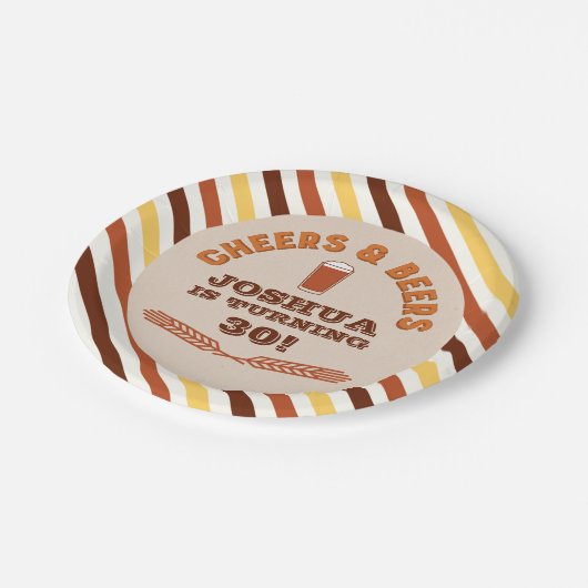 Proost en Borden op verjaardagspapier Papieren Bordje (Gekanteld)