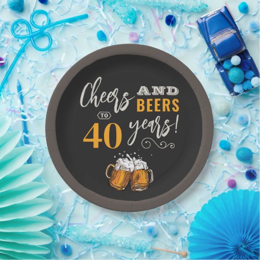 Proost en Borden op verjaardagspapier Papieren Bordje (Feest)