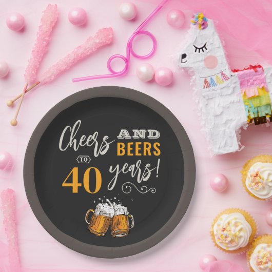 Proost en Borden op verjaardagspapier Papieren Bordje (Feest)