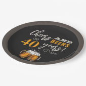 Proost en Borden op verjaardagspapier Papieren Bordje (Gekanteld)