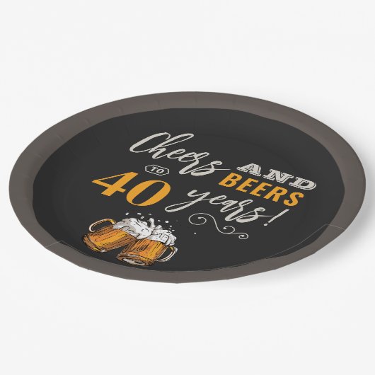 Proost en Borden op verjaardagspapier Papieren Bordje (Gekanteld)