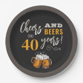 Proost en Borden op verjaardagspapier Papieren Bordje (Voorkant)