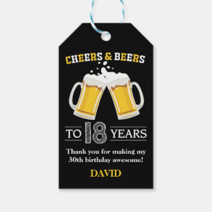 Proost en Labels voor 18 jaar Cadeaulabel