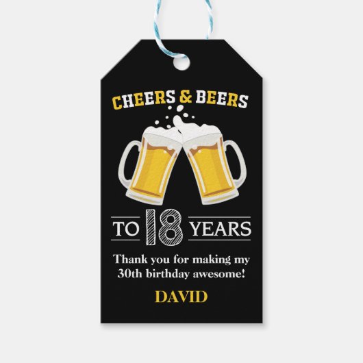 Proost en Labels voor 18 jaar Cadeaulabel (Voorkant)