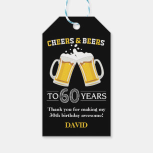 Proost en Labels voor 60 jaar Cadeaulabel
