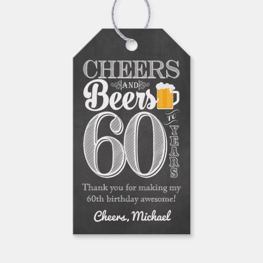 Proost en Labels voor 60 jaar Cadeaulabel (Voorkant)