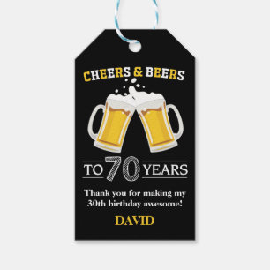Proost en Labels voor 70 jaar Cadeaulabel