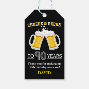 Proost en Labels voor 90 jaar Cadeaulabel
