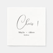 Proost en namen bruiloft servetten (Voorkant)