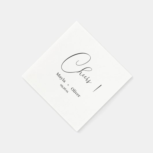 Proost en namen bruiloft servetten (Hoek)