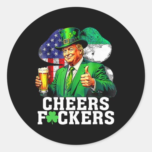 Proost Er Is St Patricks Dag Funny Bier Drinken Tr Ronde Sticker (Voorkant)