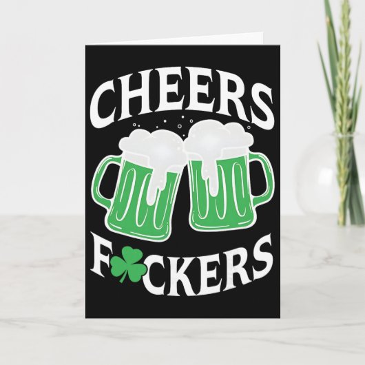 Proost Ers Shamrock, Grappig Drinken, St Patricks Kaart (Voorkant)
