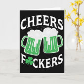 Proost Ers Shamrock, Grappig Drinken, St Patricks Kaart (Gele Bloem)