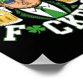 Proost Ers St. Patrick's Day Grappig Bier Drinken  Poster (Hoek)
