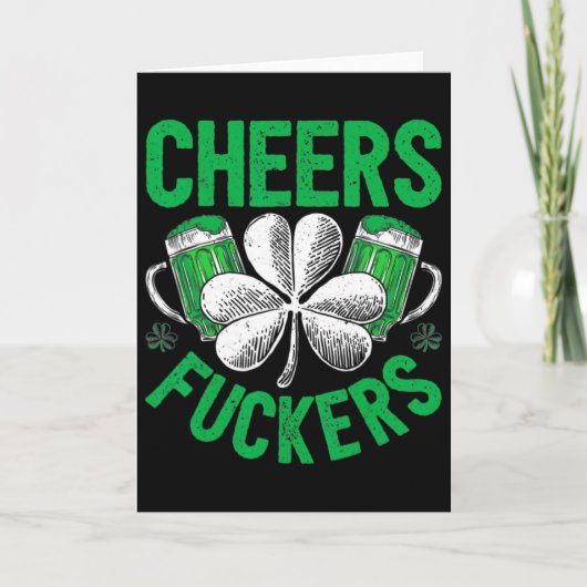 Proost Ers St. Patrick's Day Mannen Vrouwen Bier D Kaart (Voorkant)